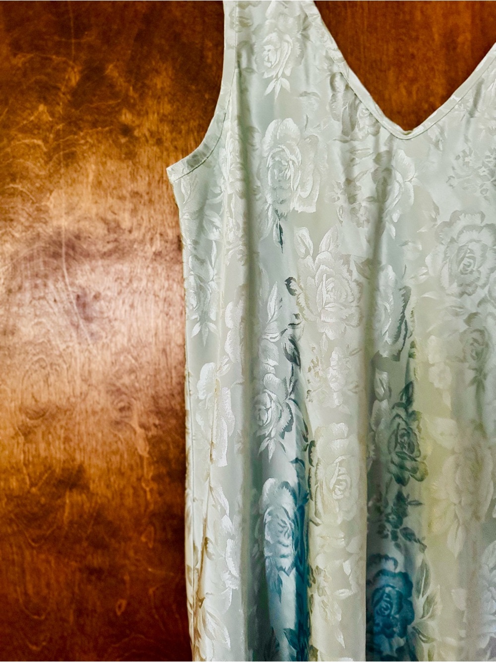 Vintage Silk Mini Dress — Turquoise — M/L